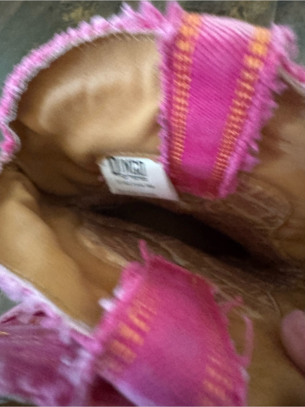 dingo Pink Frayed Western Boots with Orange Stitching - Picture 2 of 6